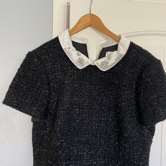 Sequin Tweed Shift Dress size 14 - Picture 3 of 7